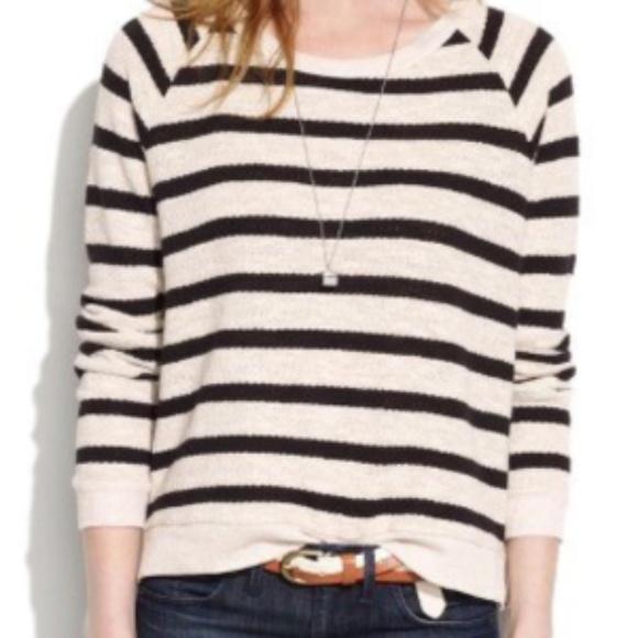 EUC Madewell Women's Striped Linen Sweater - Picture 3 of 7